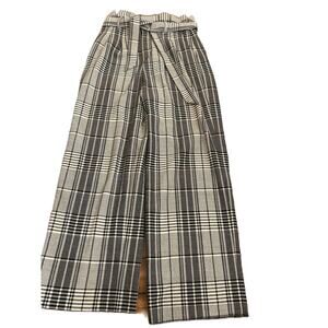 Alice + Olive Farrel Plaid Paperbag Wide-leg Black and White Dress Pants Size 4